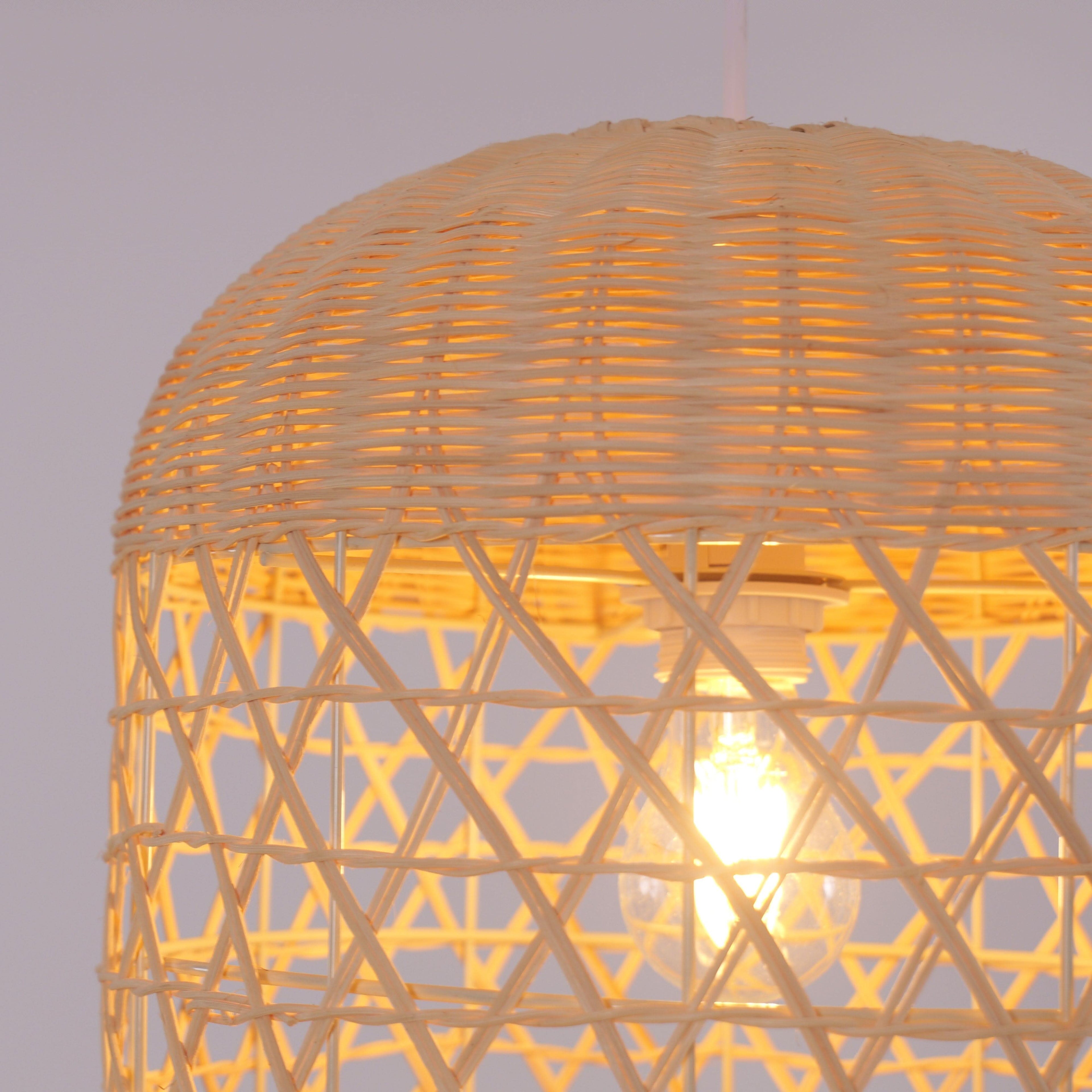 Lightsin Japanese Capsule-Shaped Rattan Pendant Light