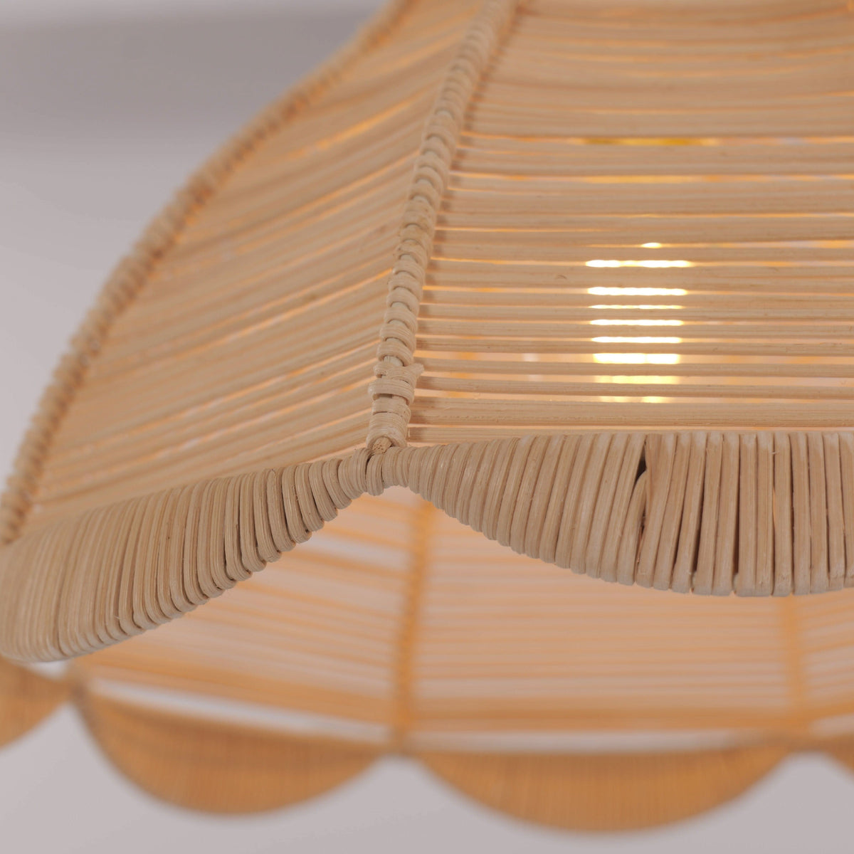 Lightsin Japanese-Inspired Petal Bloom Rattan Woven Pendant Light