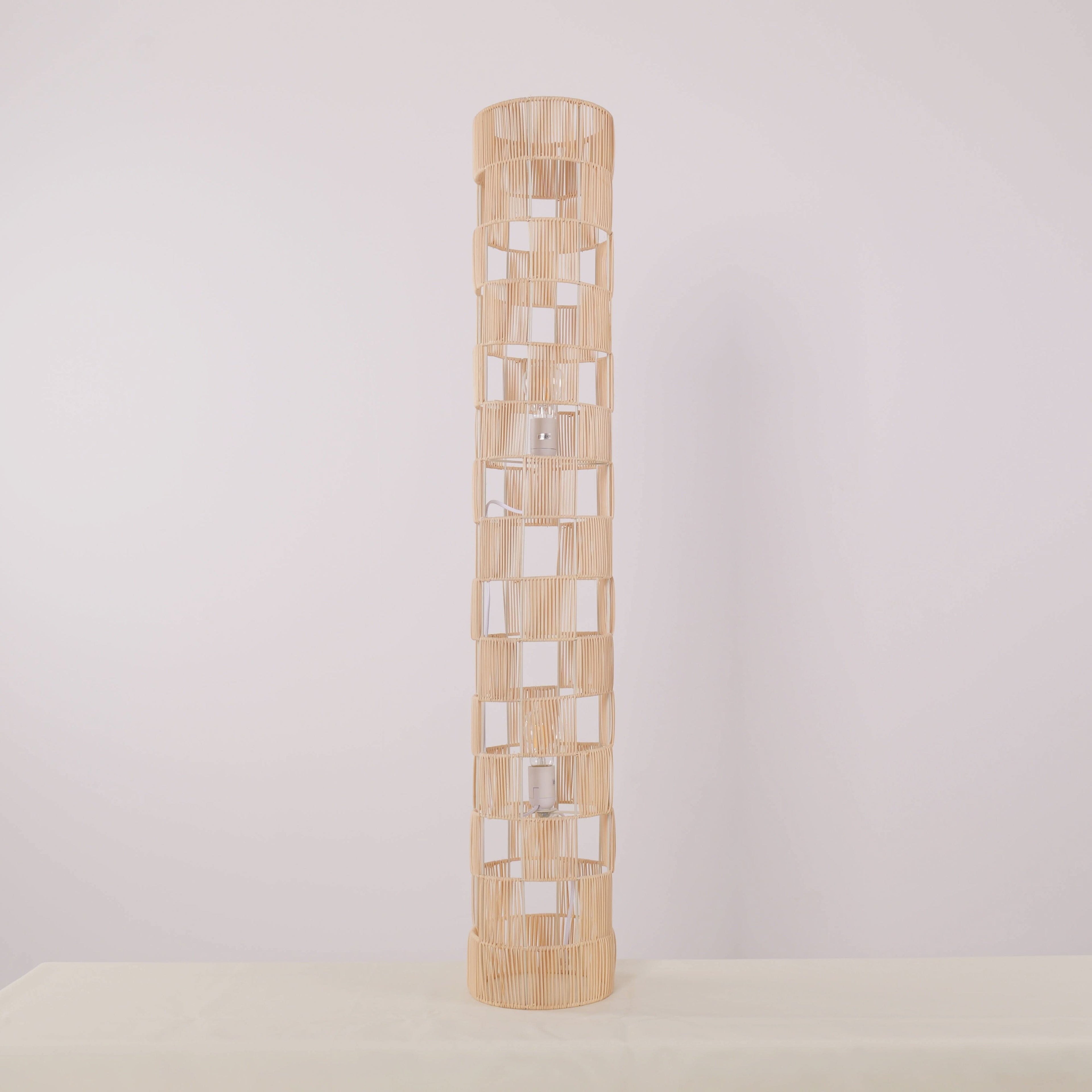 Lightsin Minimalist Square Hollow Rattan Floor Lamp