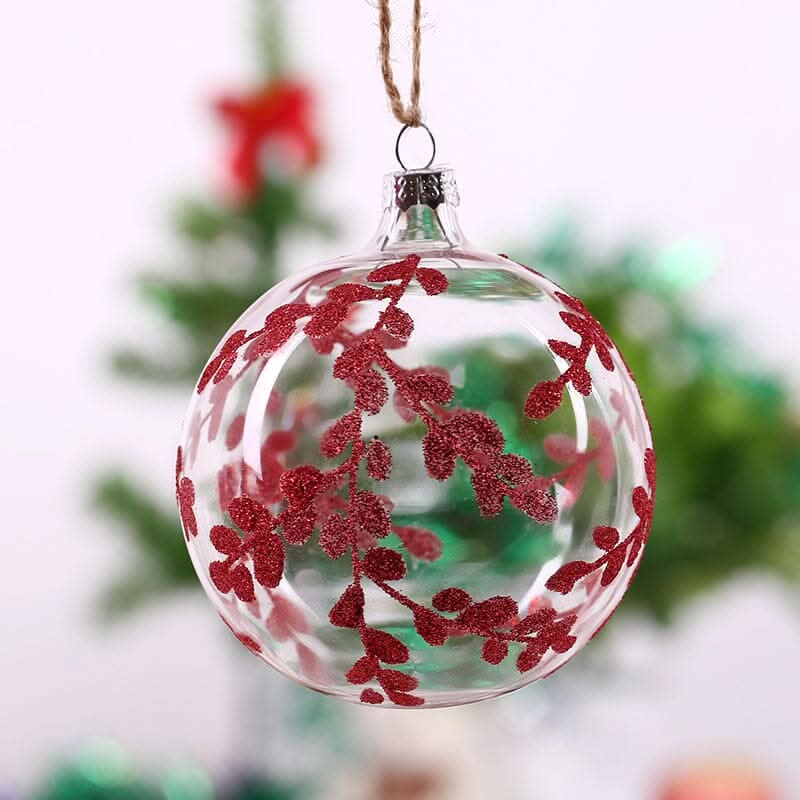 4pcs Christmas Glass Painted Round Ball Decorations Set