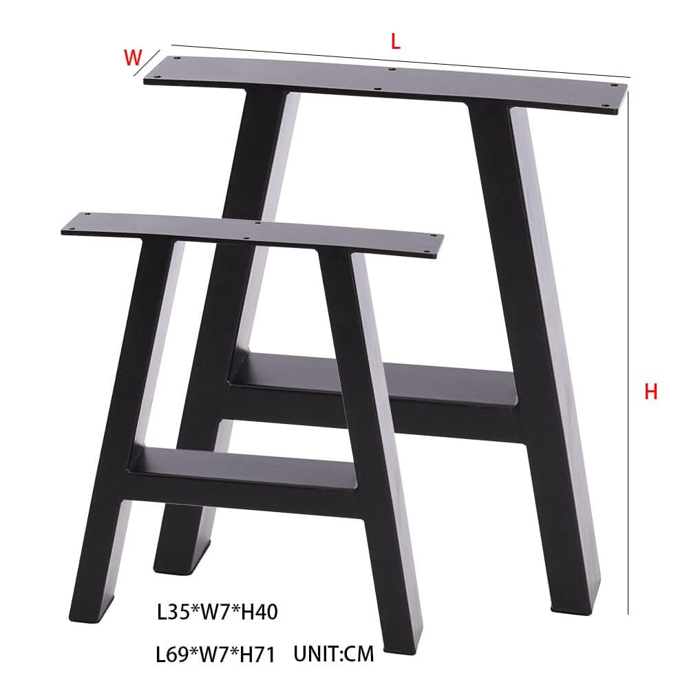 Set of 2 Heavy Duty Tube Metal Legs for Furniture