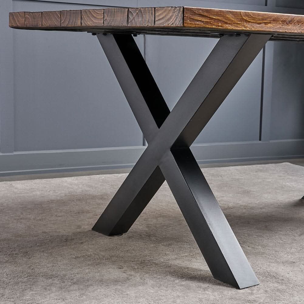 Industrial Metal X-Shaped Legs for Tables Desks for DIY Set of 2