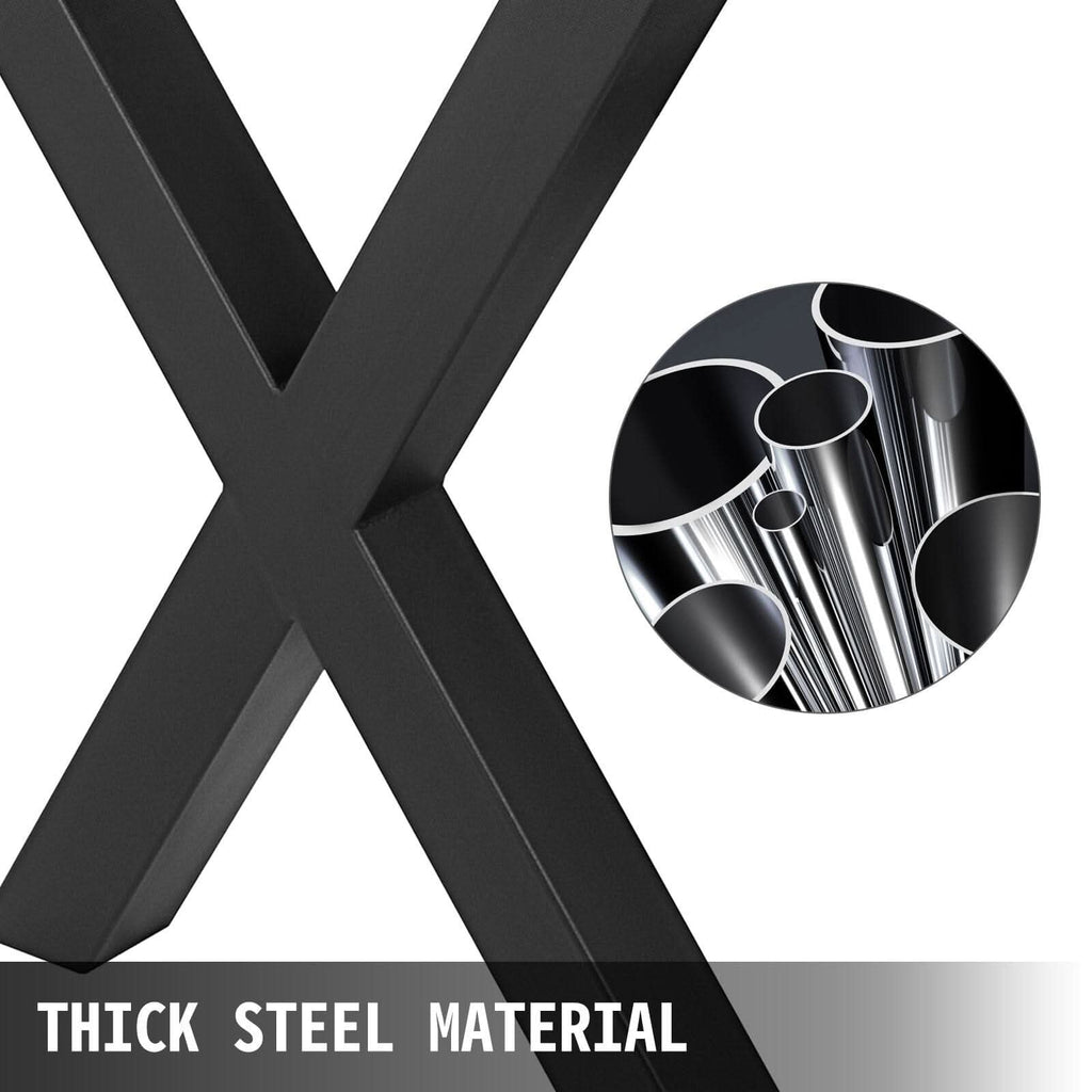 Industrial Metal X-Shaped Legs for Tables Desks for DIY Set of 2