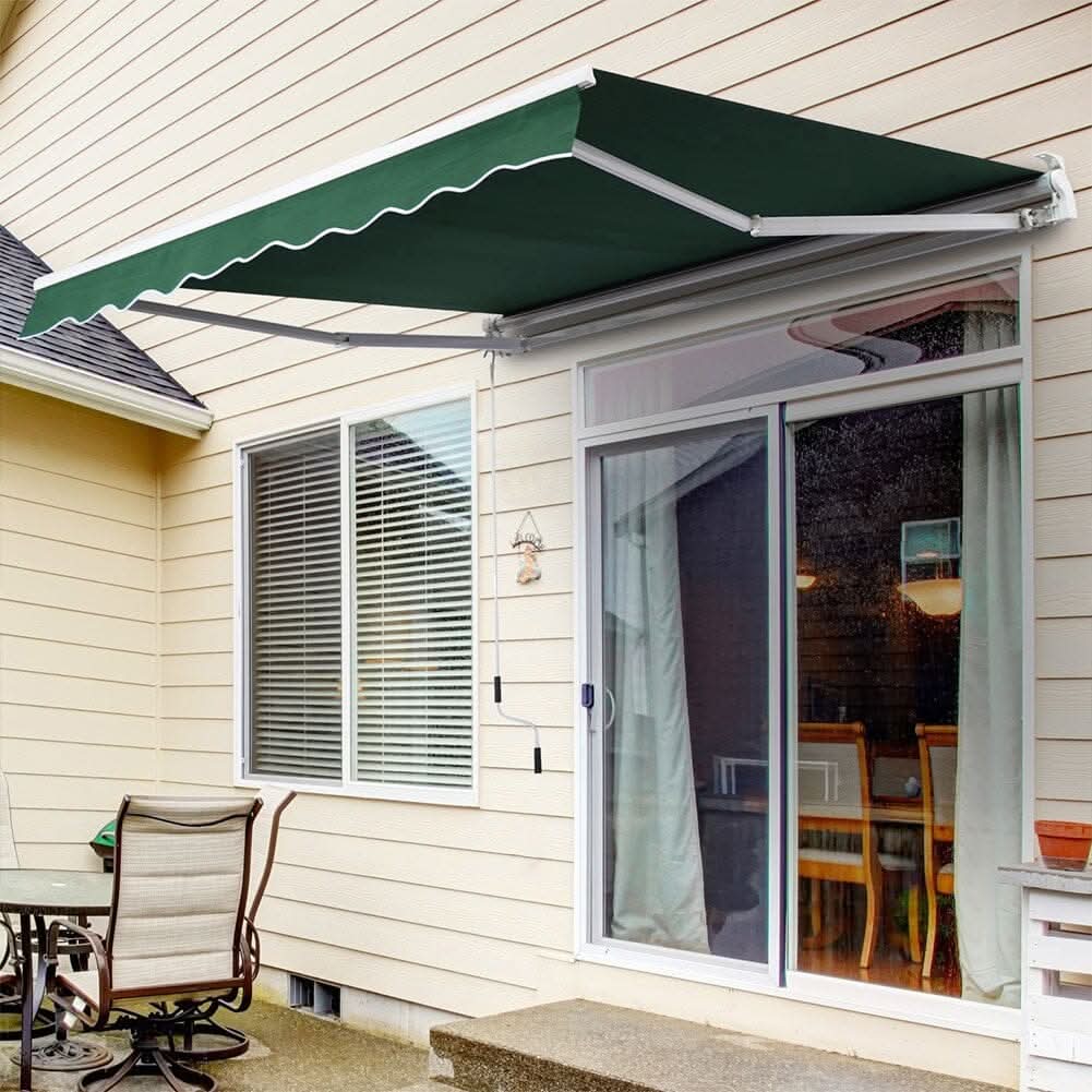 6ft/ 8ft/ 9ft/ 11ft/ 13ft Outdoor Retractable Patio Manual Shelter Awning Canopy for Window and Door