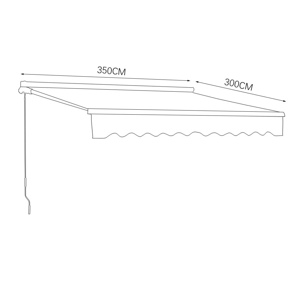 6ft/ 8ft/ 9ft/ 11ft/ 13ft Outdoor Retractable Patio Awning Canopy for Window and Door Green