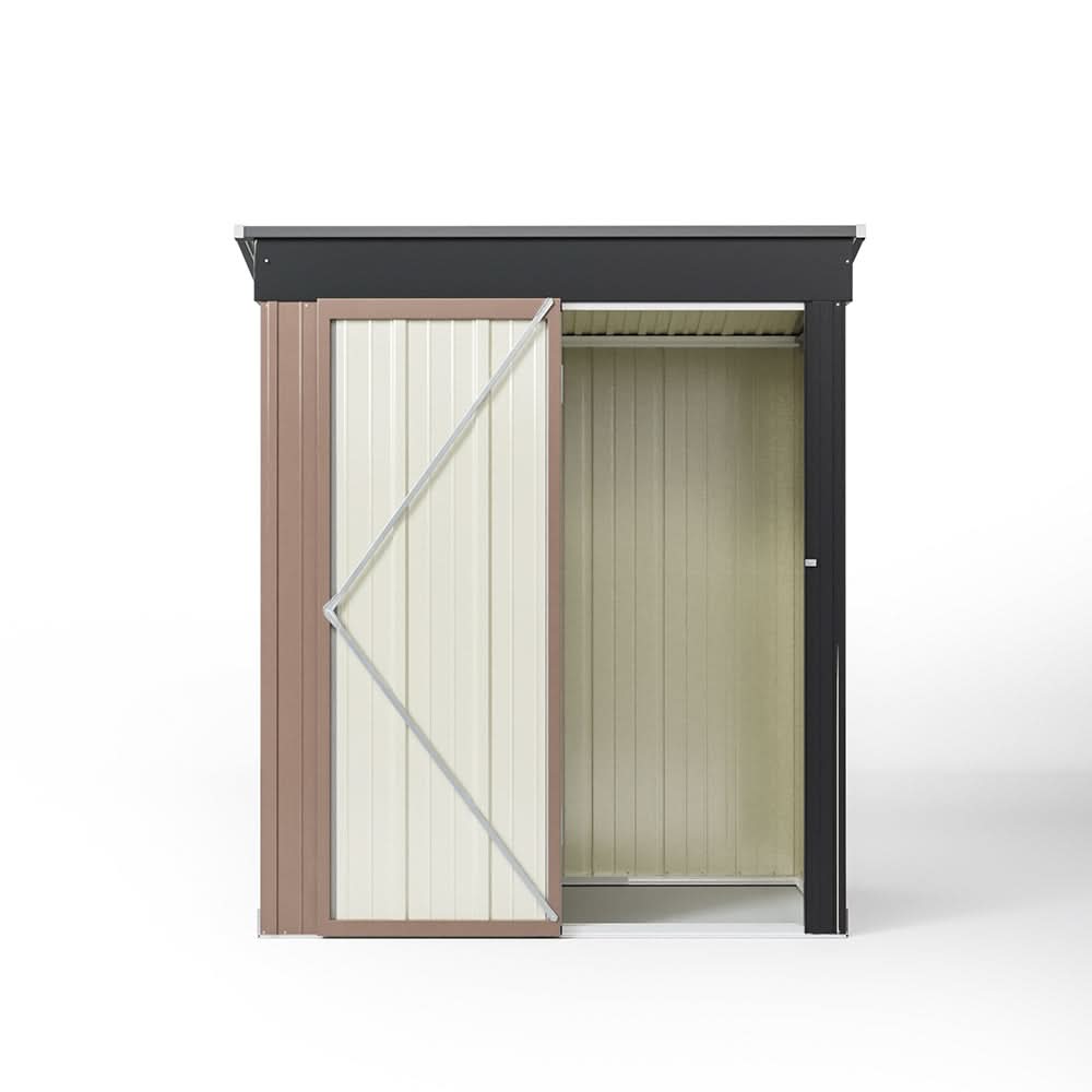 4 x6/ 5 x3 /6 x8 ft Metal Classic Lockable Tool Storage Bike Shed Brown Shed