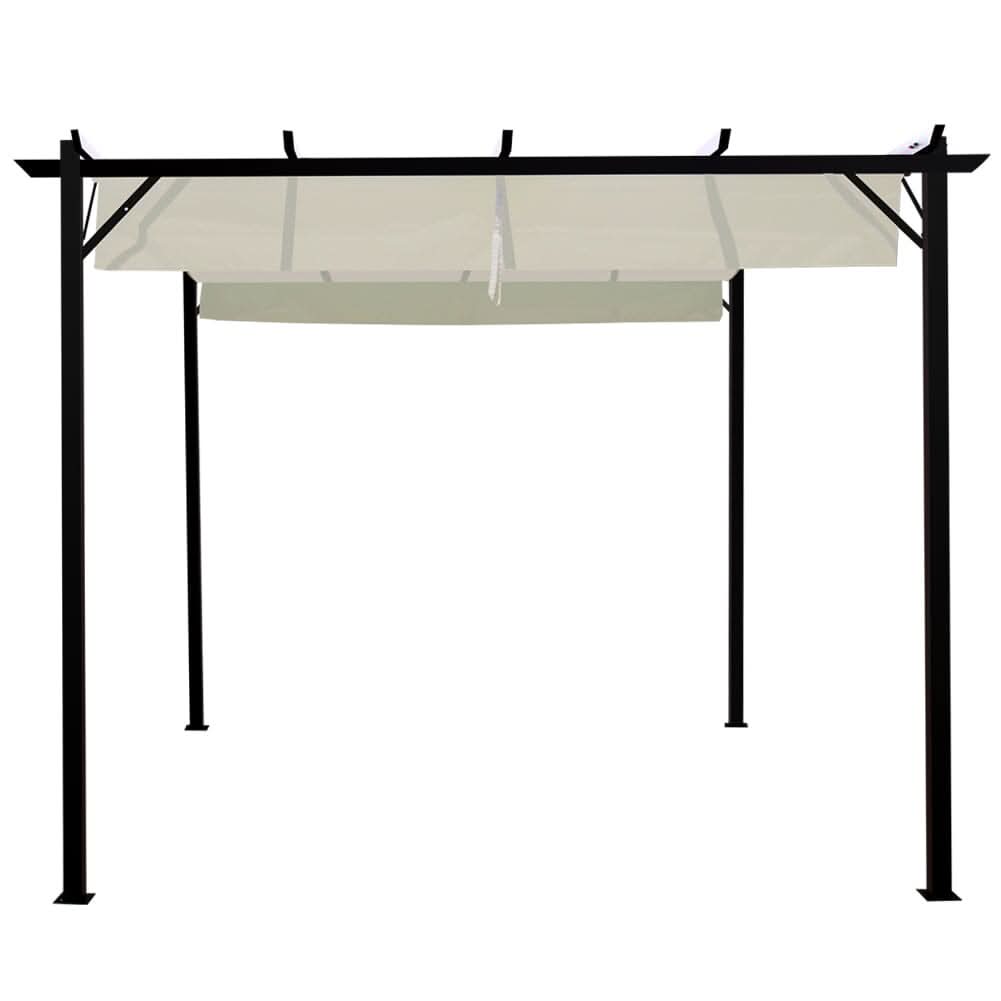 Outdoor Retractable Steel Pergola with Canopy