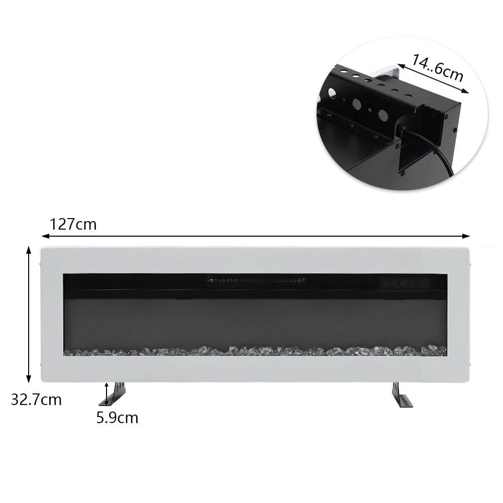 40/50/60 Inch Black/White 9 flame colour Electric Fireplace 1800W Wall Mounted Heater With Installation Kit