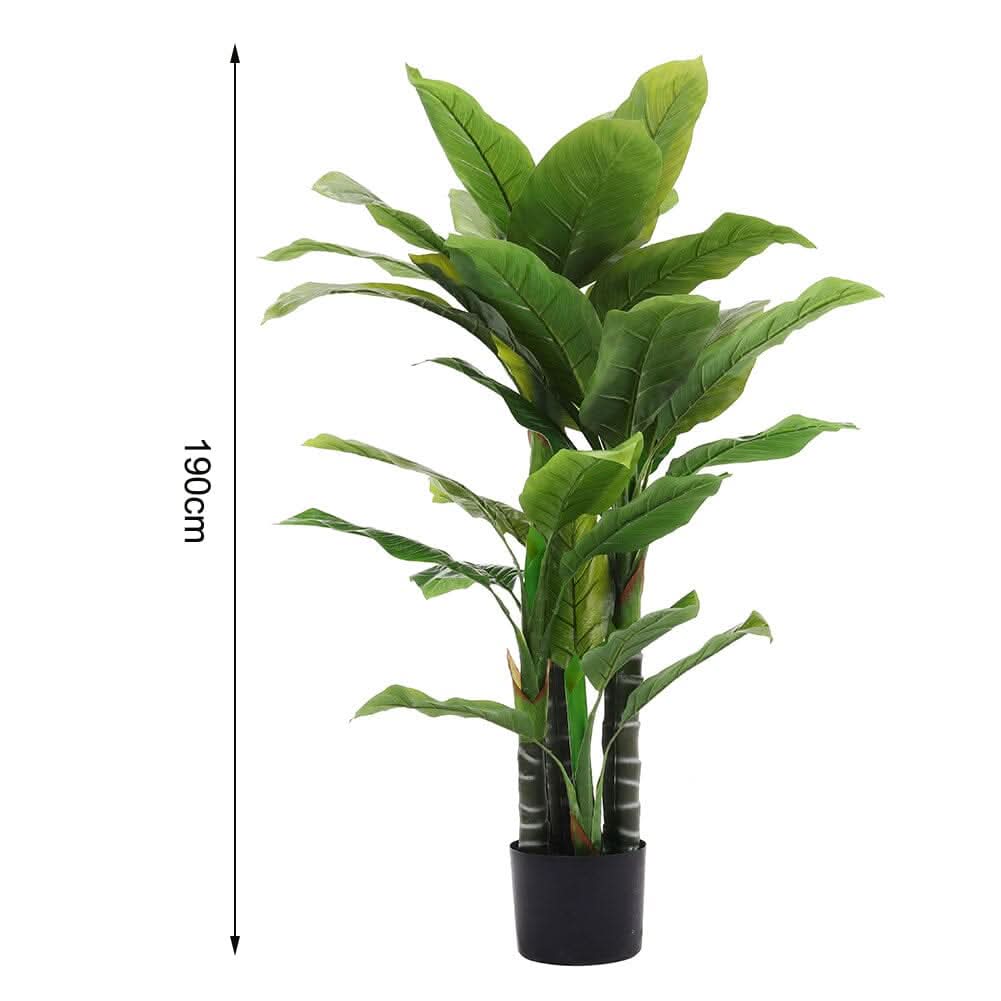 Artificial Tropical Plant with Plastic Flowerpot Home