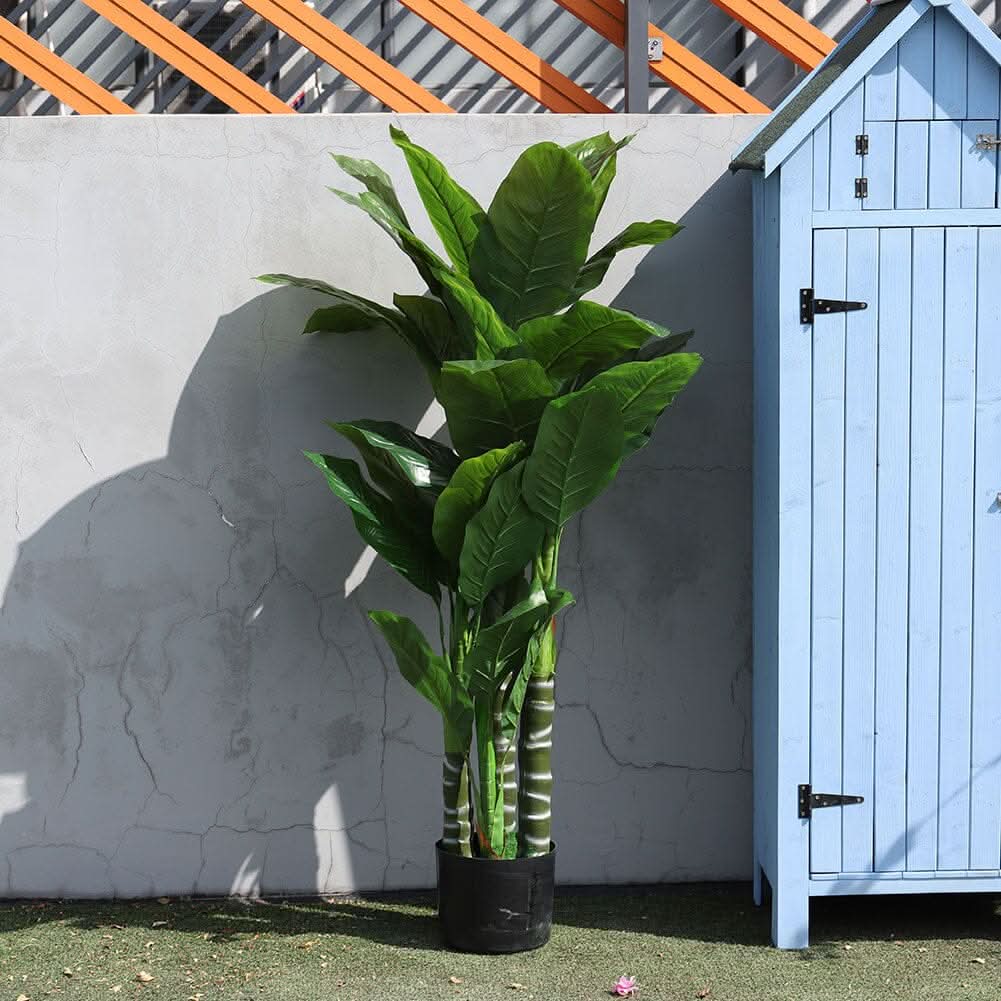 Artificial Tropical Plant with Plastic Flowerpot Home