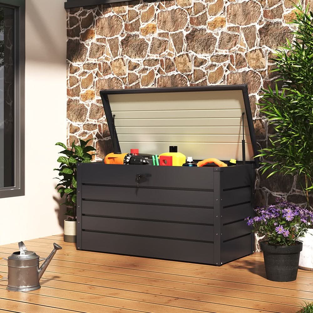 350L Steel Garden Steel Box  Patio Waterproof Storage Box