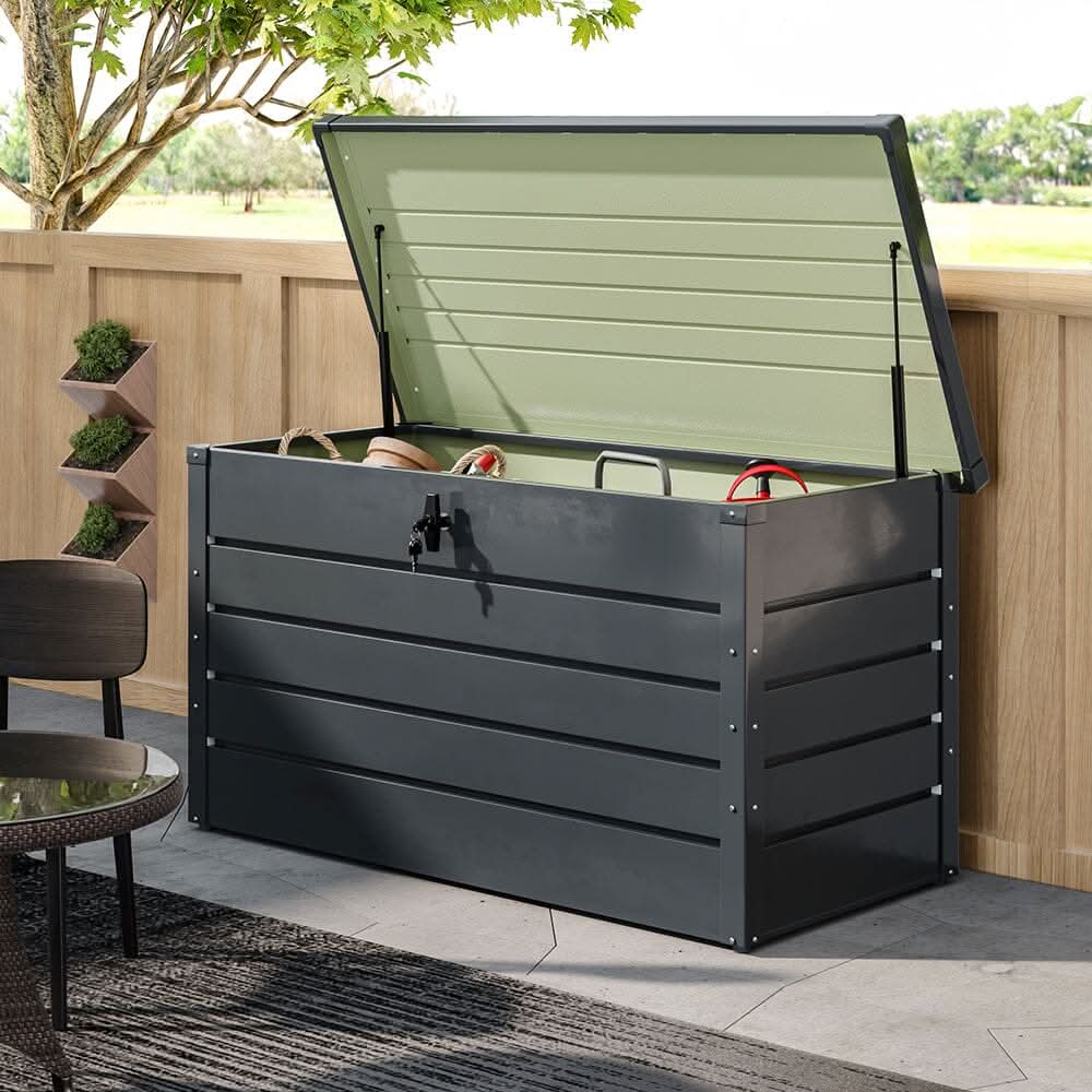 350L Steel Garden Steel Box  Patio Waterproof Storage Box