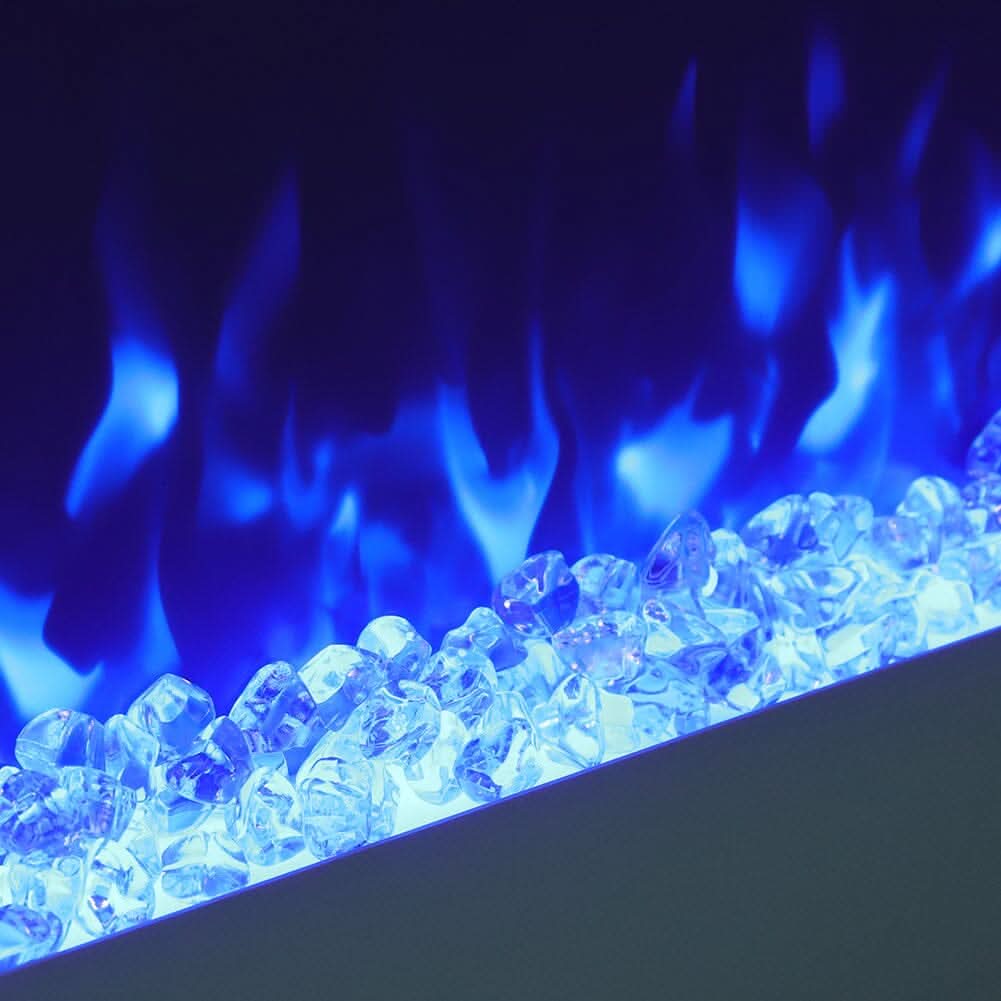 60 Inch Wall Mounted Fireplaces Recessed Fireplace 1800W White 5120BTU Electric Heaters