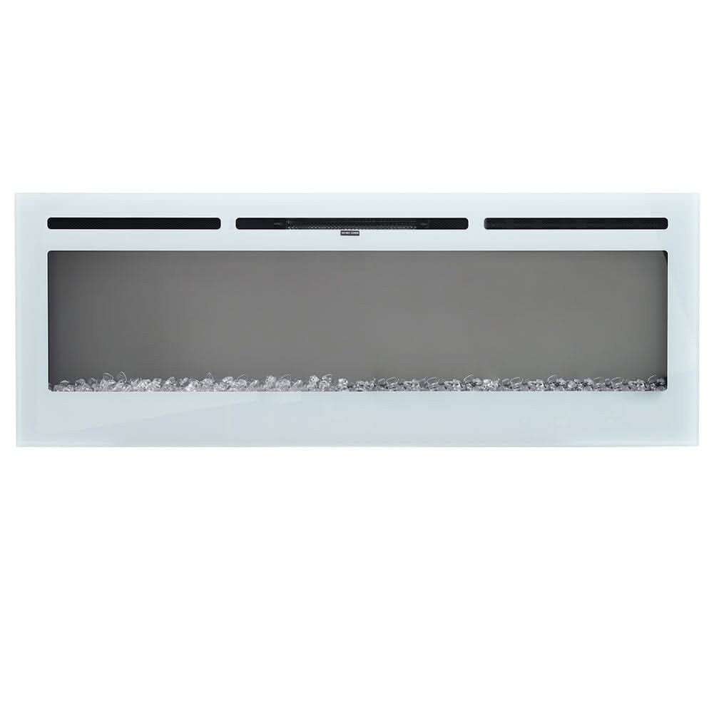 60 Inch Wall Mounted Fireplaces Recessed Fireplace 1800W White 5120BTU Electric Heaters