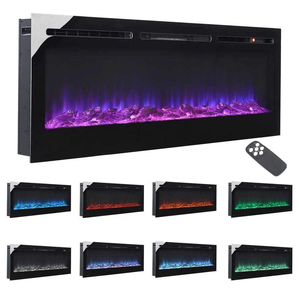 36/40/50/60 Inch 5120 BTU Wall Mounted Fireplace 12 Flame