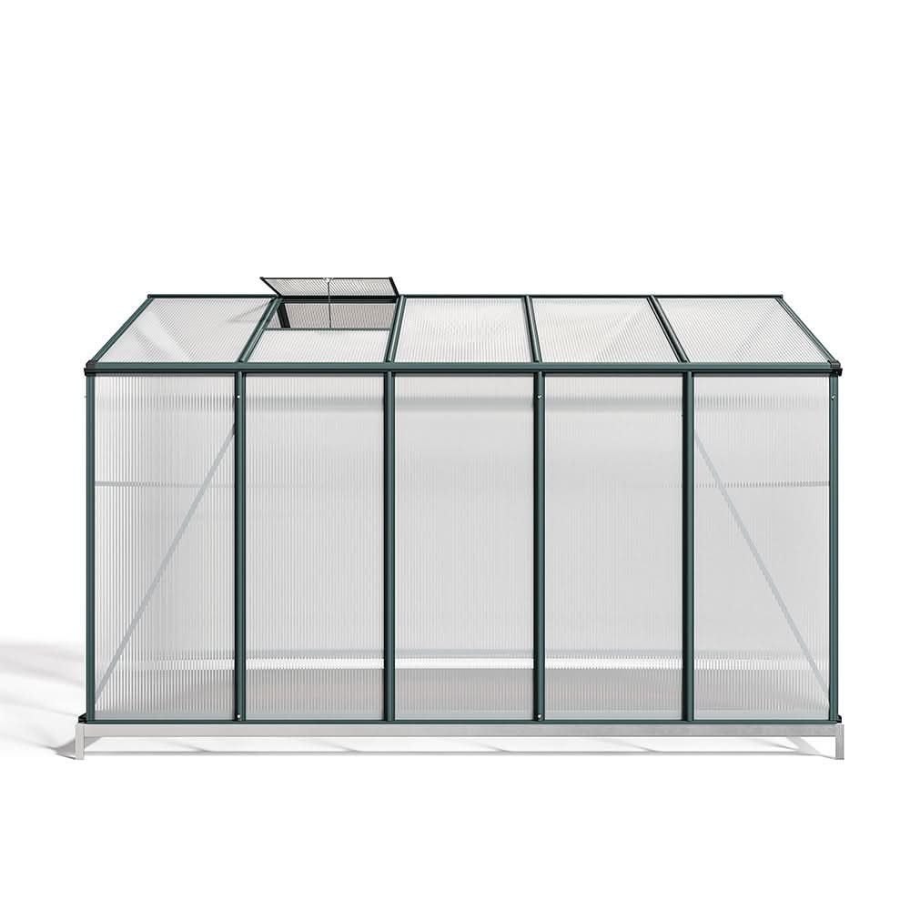4×6 ft/ 6×6 ft/ 8×6 ft/10' x 6' ft Garden Greenhouse Green Framed with 2 Vents Rain Gutter Setting
