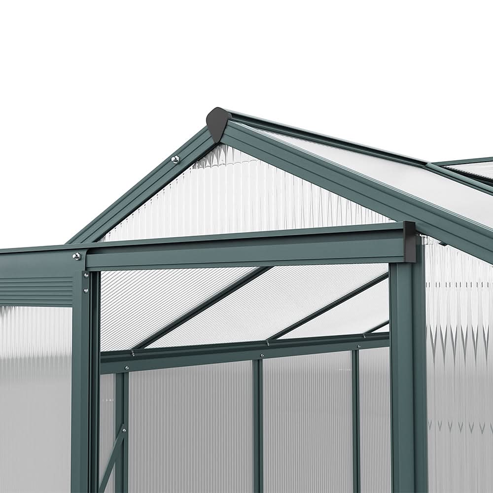 4×6 ft/ 6×6 ft/ 8×6 ft/10' x 6' ft Garden Greenhouse Green Framed with 2 Vents Rain Gutter Setting