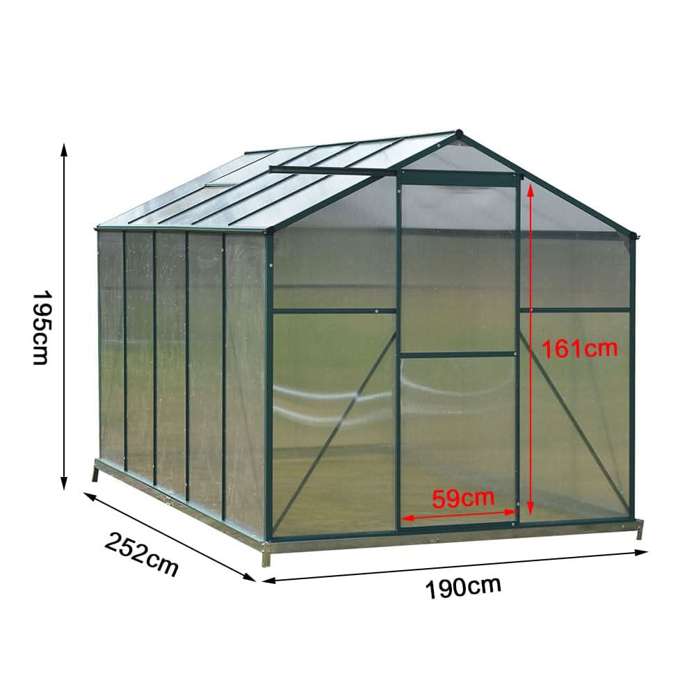 Large Aluminium Hobby Greenhouse and Window Opening