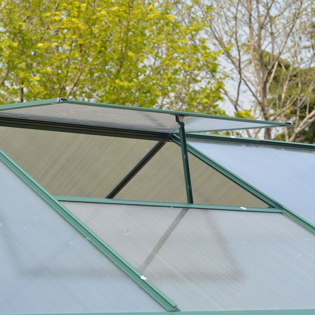 Large Aluminium Hobby Greenhouse and Window Opening