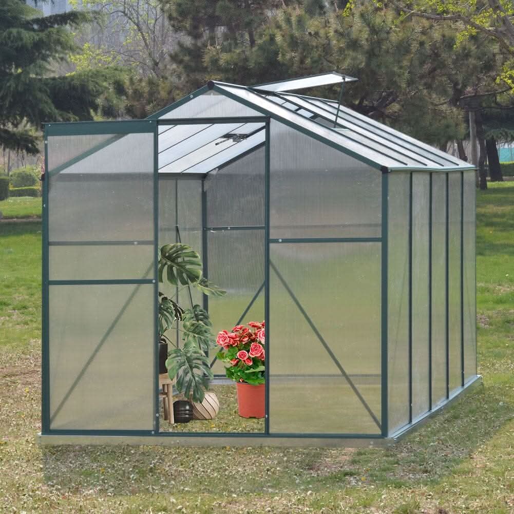 Large Aluminium Hobby Greenhouse and Window Opening