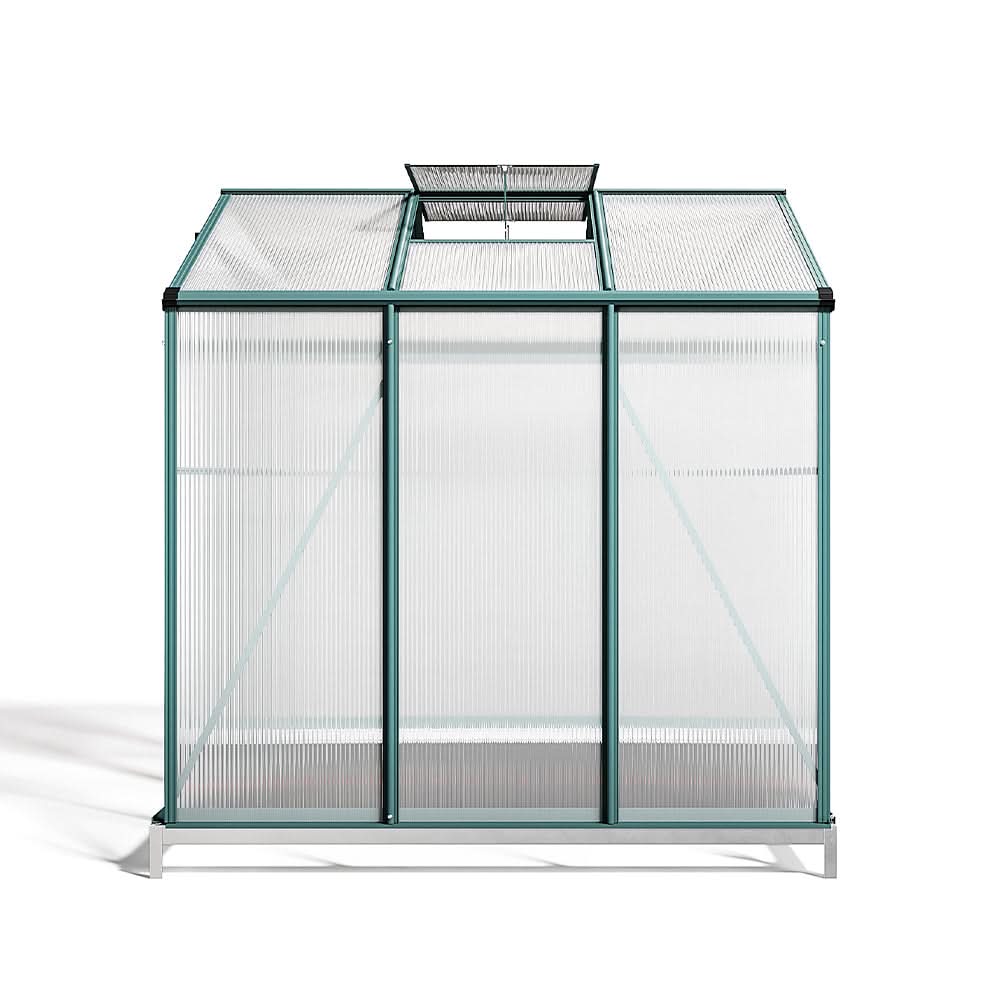 6 x 6 ft Garden Greenhouse Green Framed with Vent