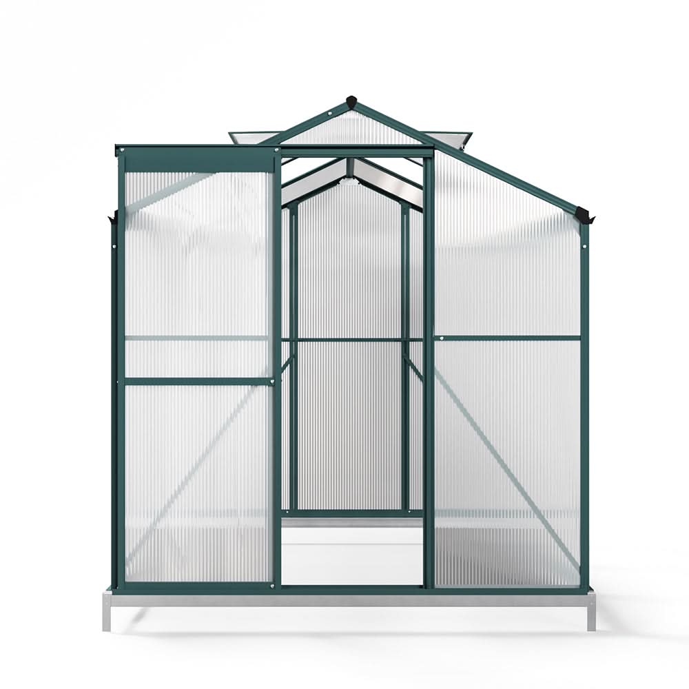 6 x 6 ft Garden Greenhouse Green Framed with Vent