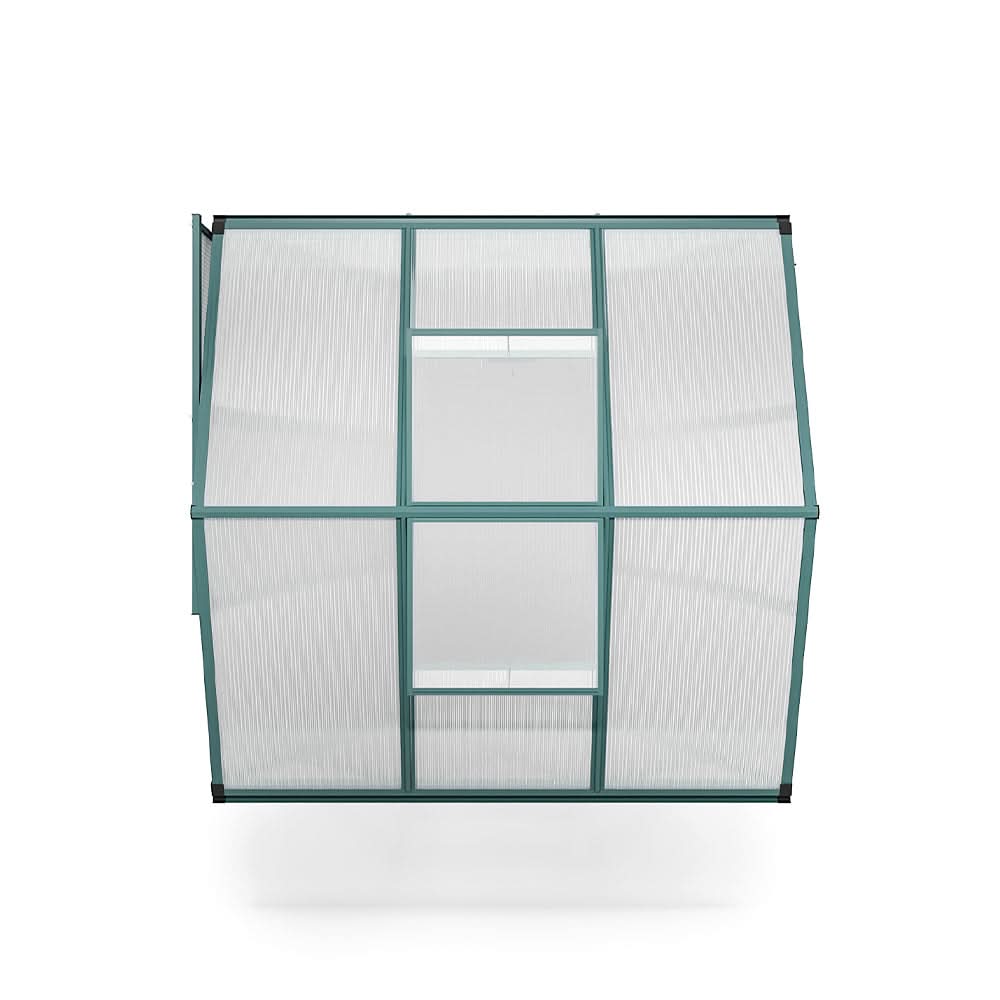 6 x 6 ft Garden Greenhouse Green Framed with Vent