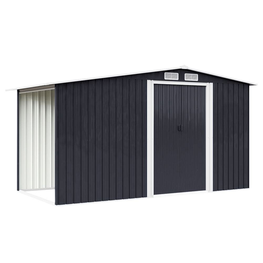4×8/ 6×8 / 8×8/ 10×8ft Steel Garden Storage Bike Shed with Gable Roof Top Air Circulation Design