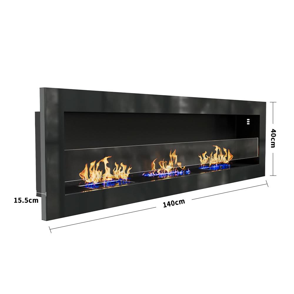 55 Inch Bio Ethanol Fireplace Wall Mounted Insert Biofire 4 Colour Options