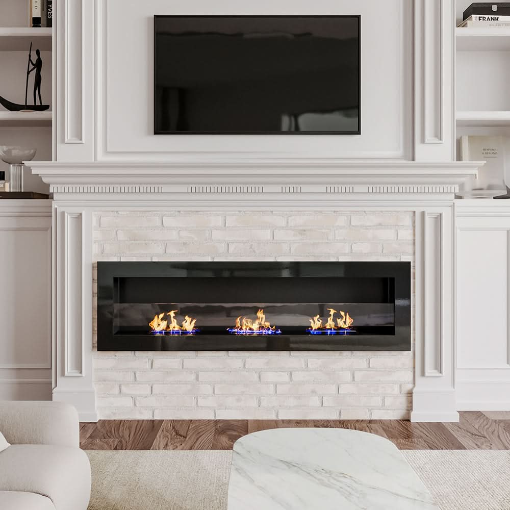 55 Inch Bio Ethanol Fireplace Wall Mounted Insert Biofire 4 Colour Options