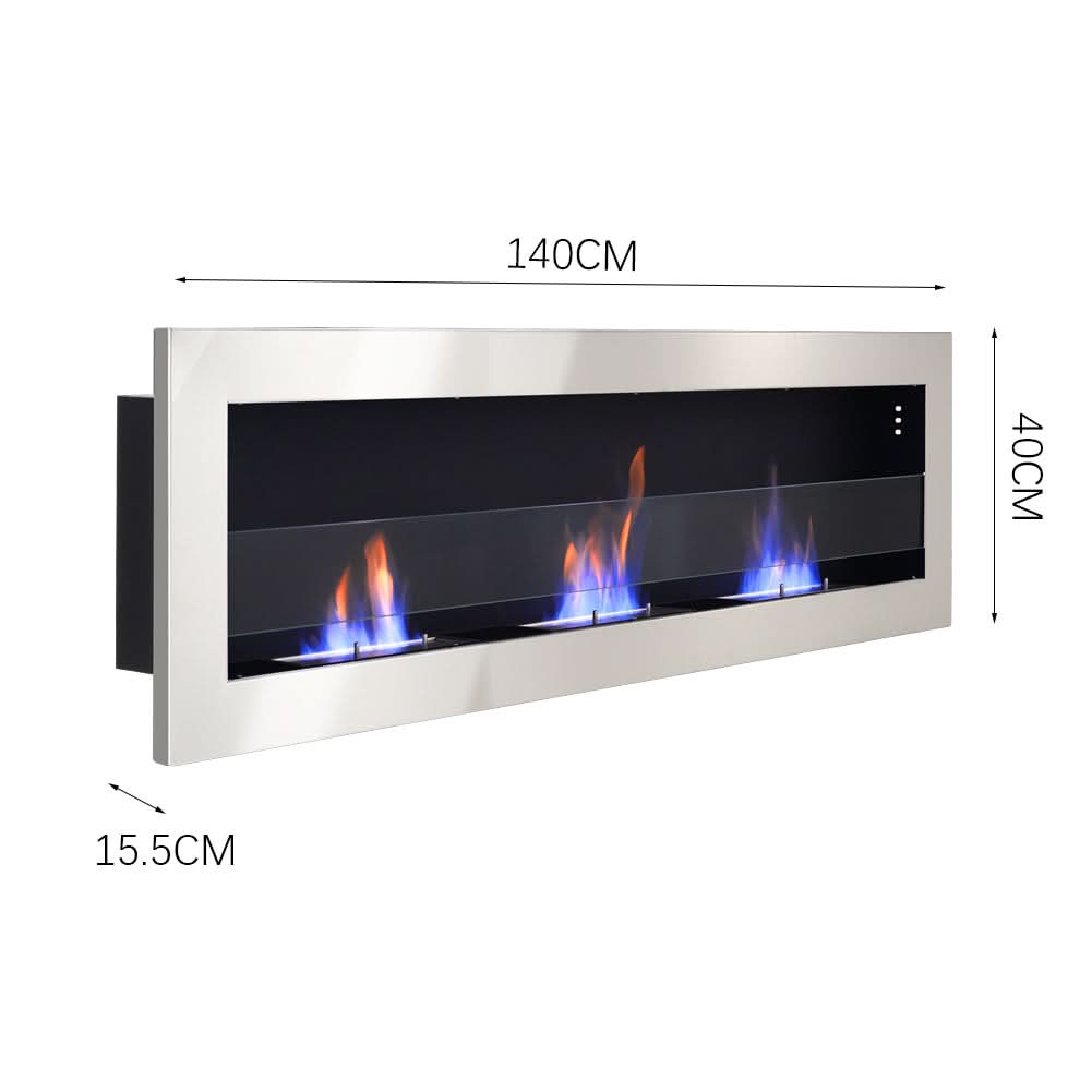 55 Inch Bio Ethanol Fireplace Wall Mounted Insert Biofire 4 Colour Options