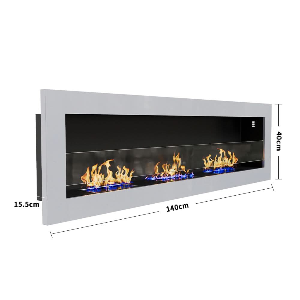 55 Inch Bio Ethanol Fireplace Wall Mounted Insert Biofire 4 Colour Options