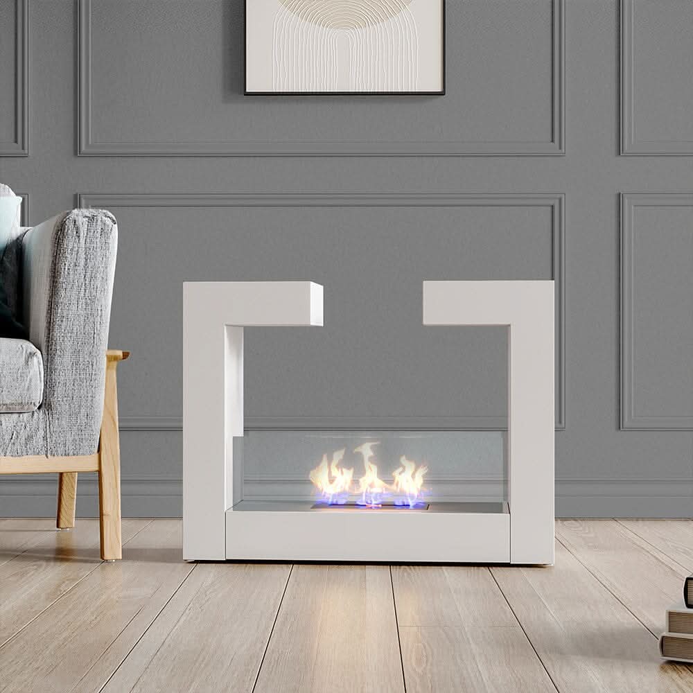 78cm W Bio-Ethanol Fireplace Freestanding Heater Real Fire