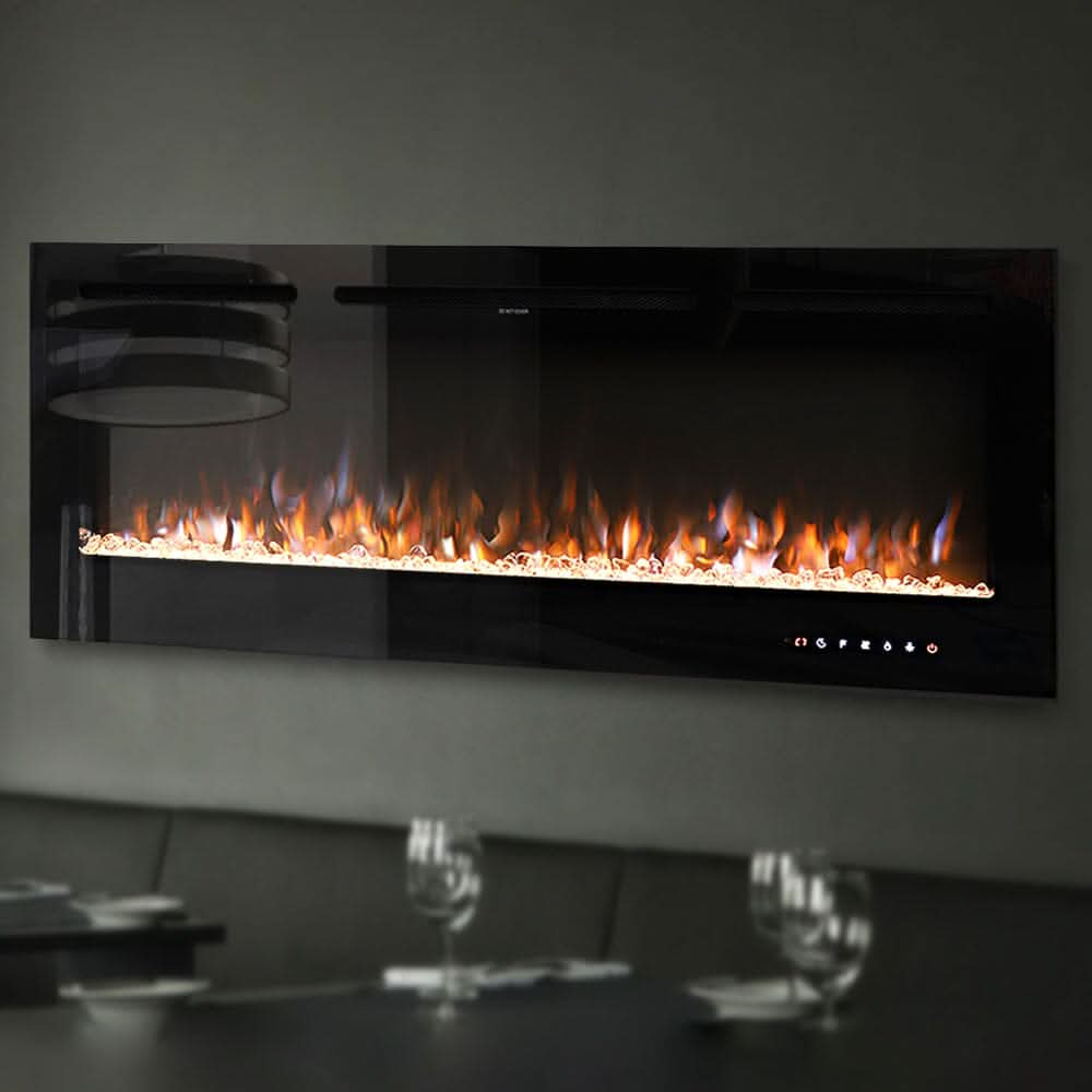 70/80/100 Inch Inset Electric Fireplace Built-In Heater with 9 Flame Colour