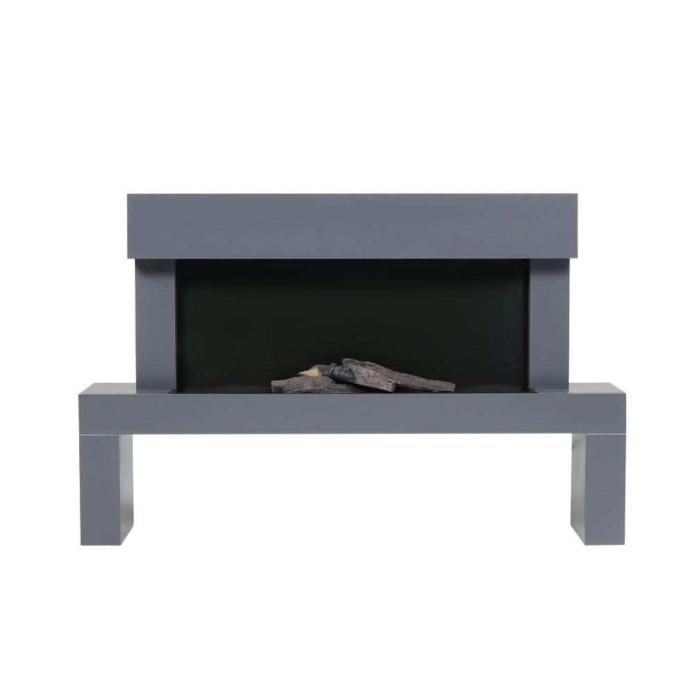 Dark Grey Freestanding Electric Fireplace with Stand