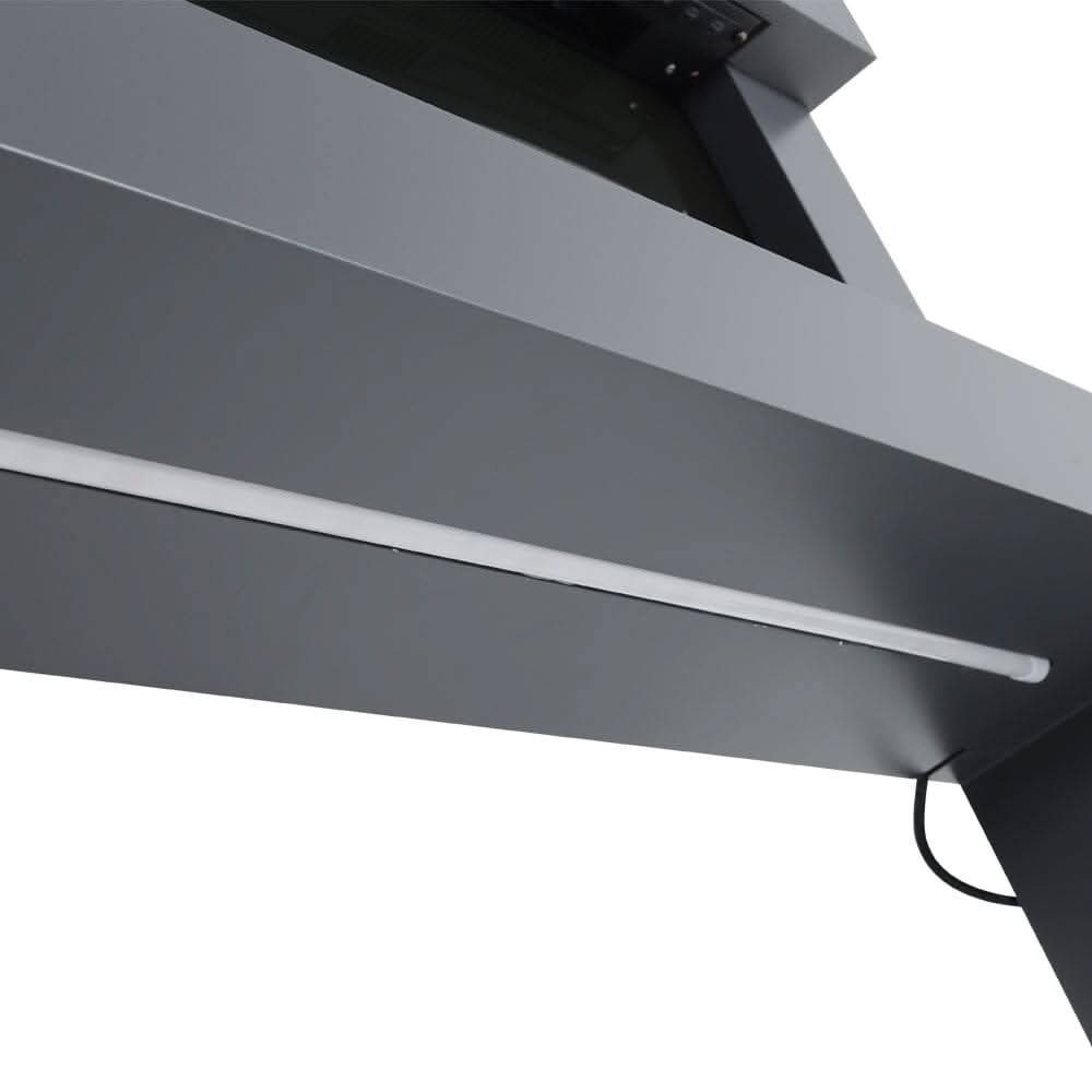Dark Grey Freestanding Electric Fireplace with Stand