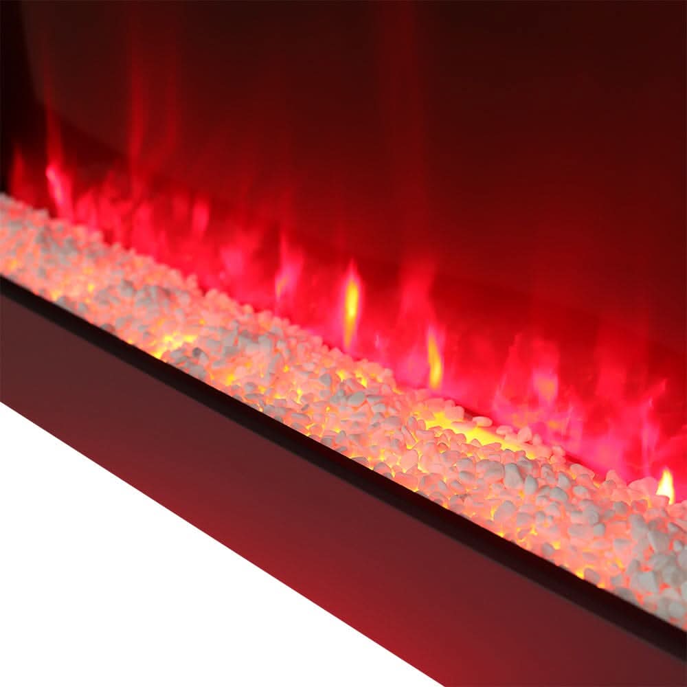 Dark Grey Freestanding Electric Fireplace with Stand