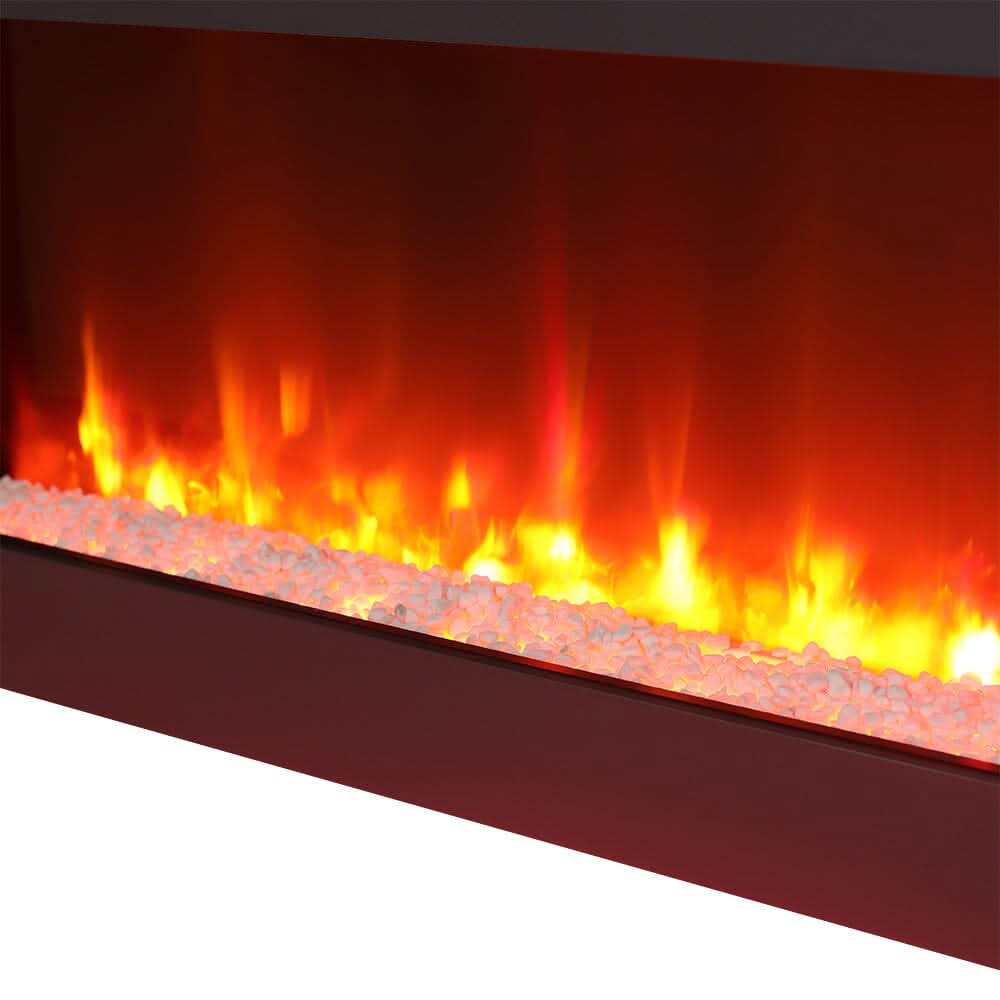 Dark Grey Freestanding Electric Fireplace with Stand