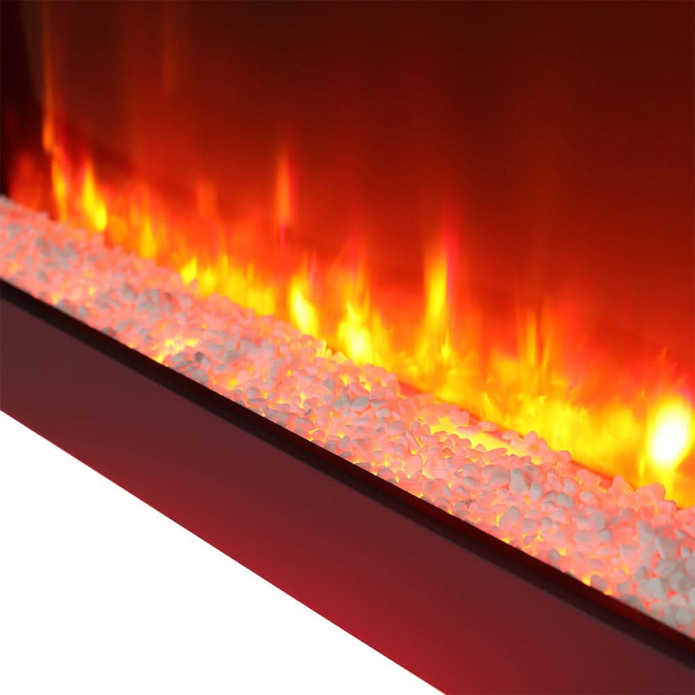 Dark Grey Freestanding Electric Fireplace with Stand
