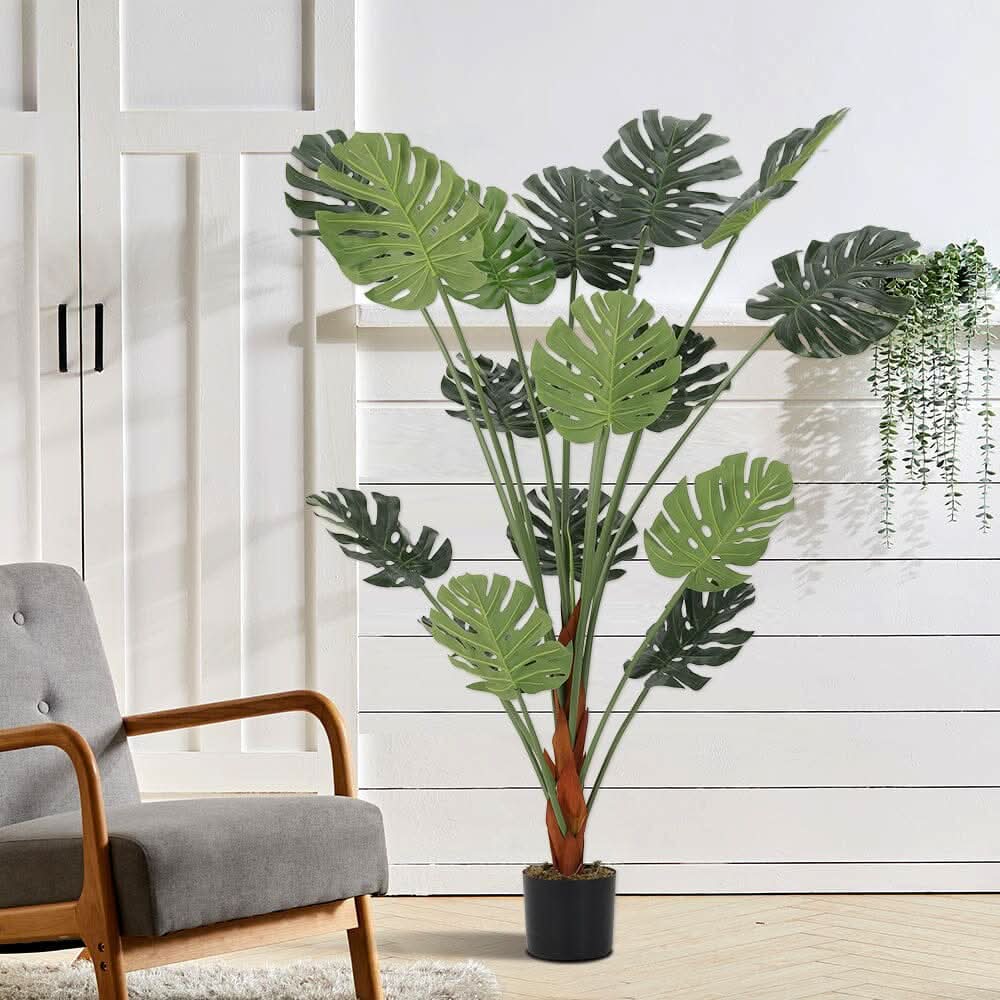 Artificial Tropical Monstera Tree Faux Plant in Pot