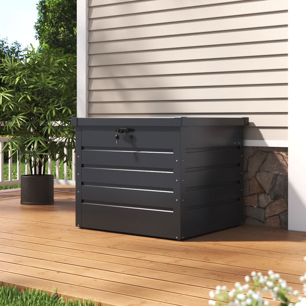 200L/600L Metal Outdoor Garden Storage Box Lockable Waterproof