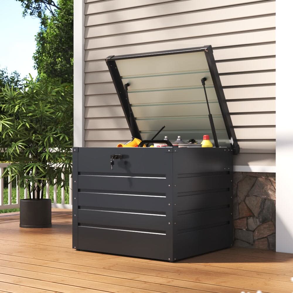 200L/600L Metal Outdoor Garden Storage Box Lockable Waterproof