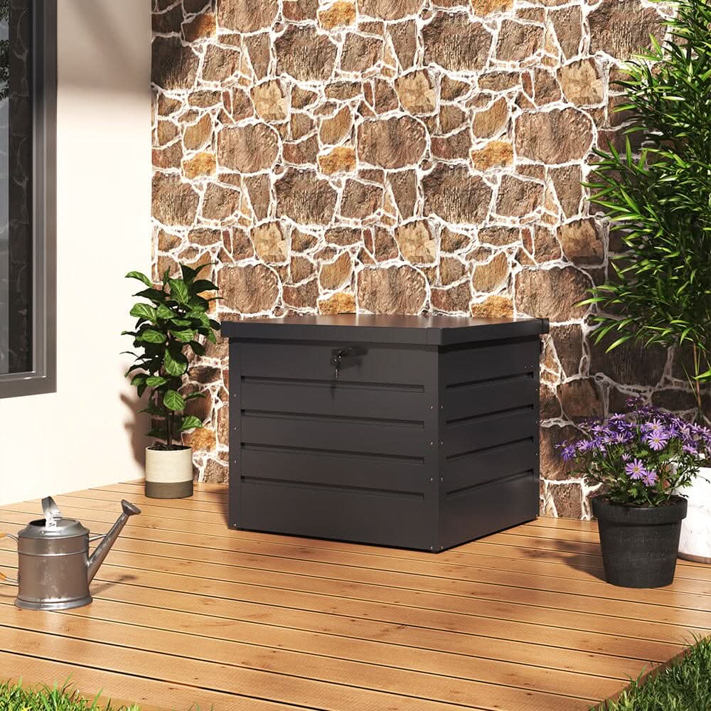 200L/600L Metal Outdoor Garden Storage Box Lockable Waterproof