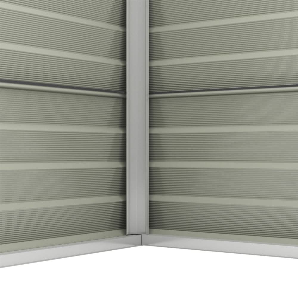 8×8.5 ft Charcoal Steel Tool Shed with Front Windows and Ventilation