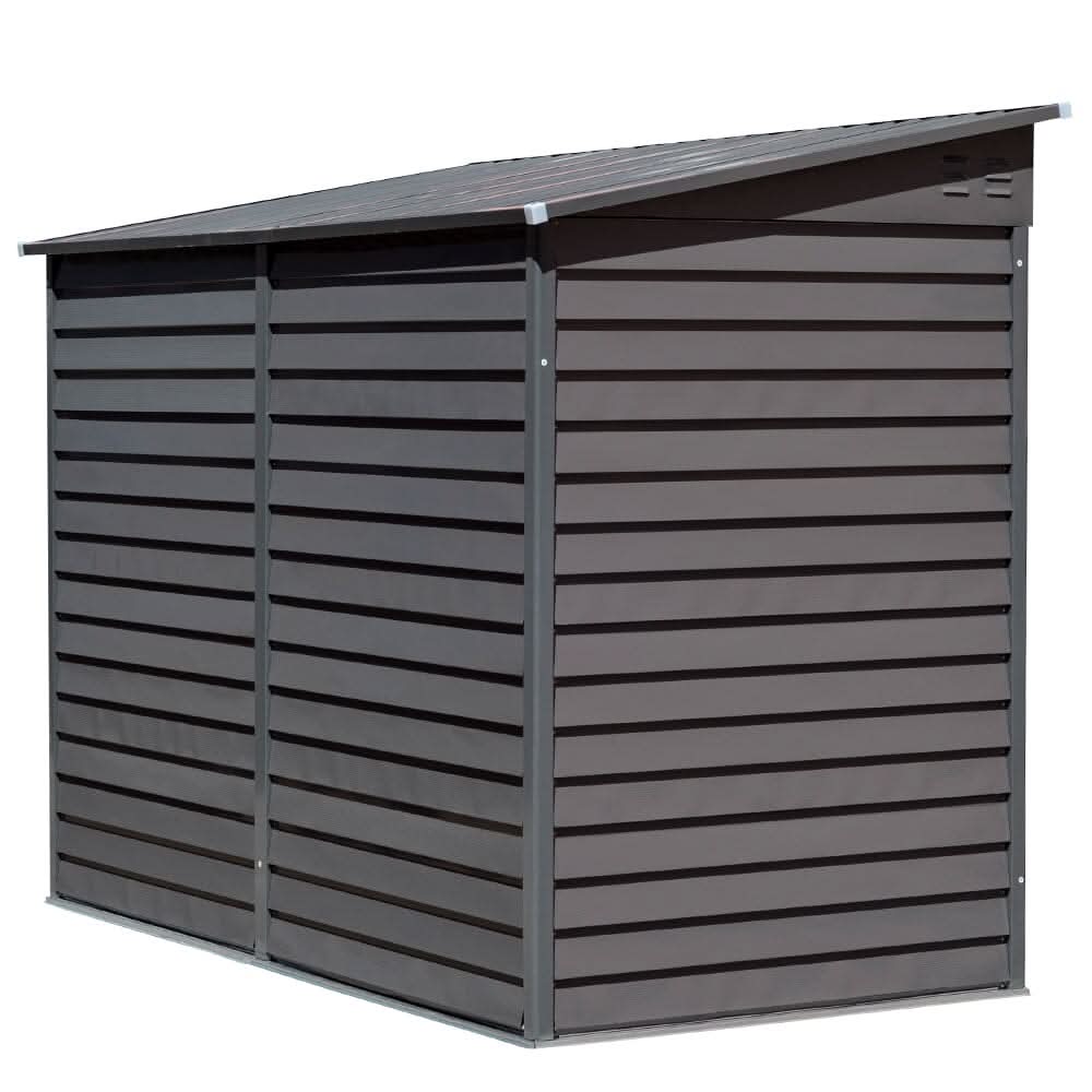 4.6×9 ft Steel Garden Bike Storage Shed Grey/White/Black Lockable