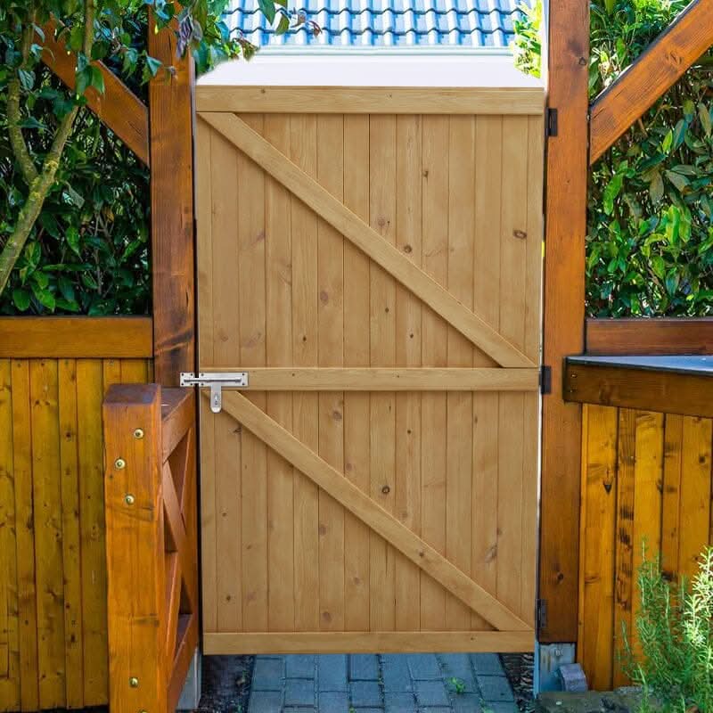4ft/6ft H Pine Wood Garden Gate with Latch