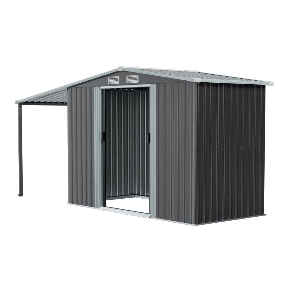 4×8 ft/ 6×8 ft Metal GardenStorage Shed with Log Storage