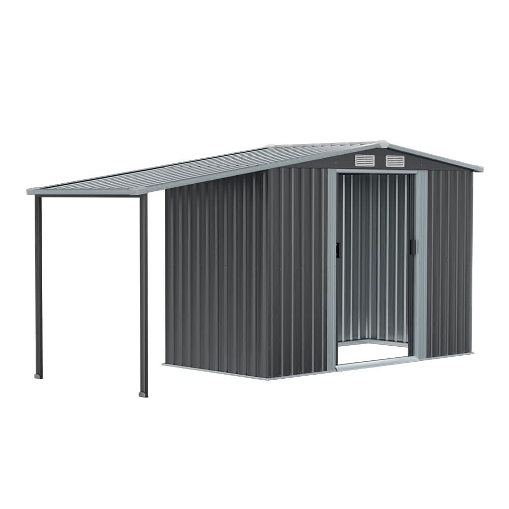 4×8 ft/ 6×8 ft Metal GardenStorage Shed with Log Storage