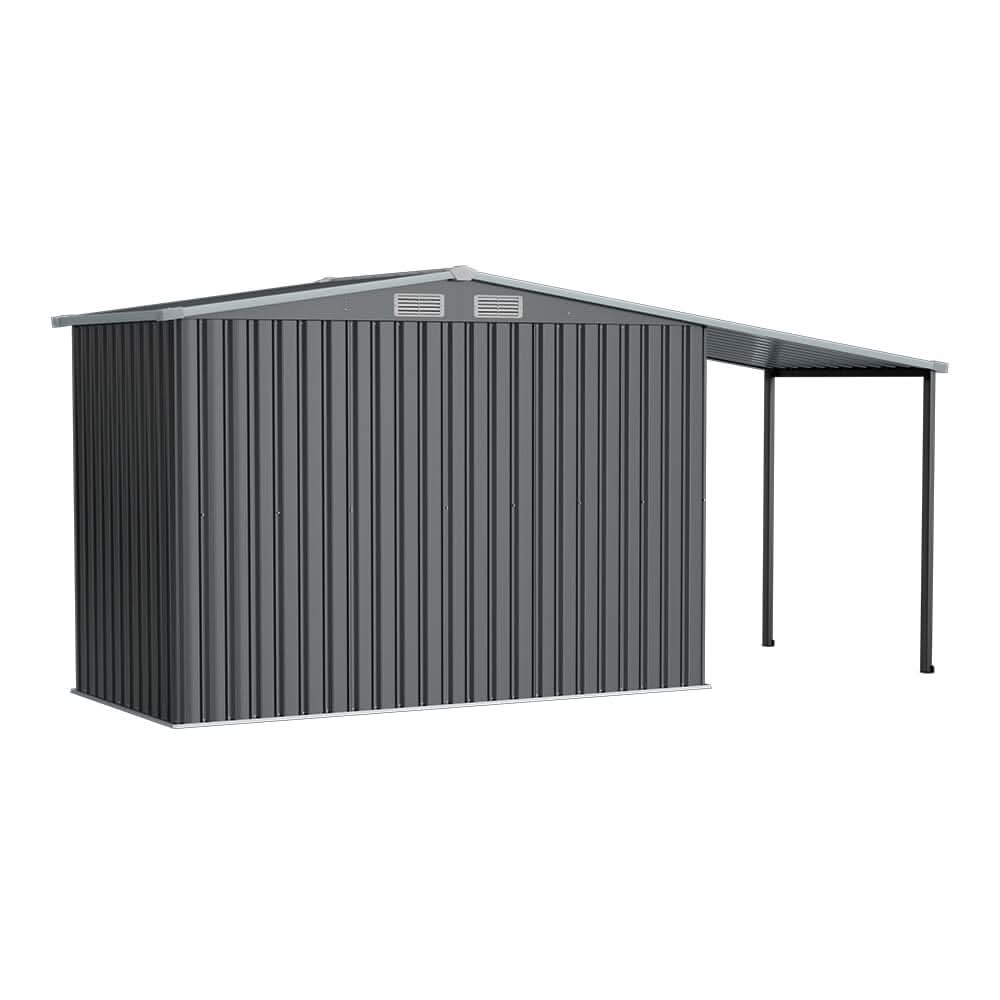 4×8 ft/ 6×8 ft Metal GardenStorage Shed with Log Storage