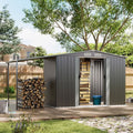 4×8 ft/ 6×8 ft Metal GardenStorage Shed with Log Storage
